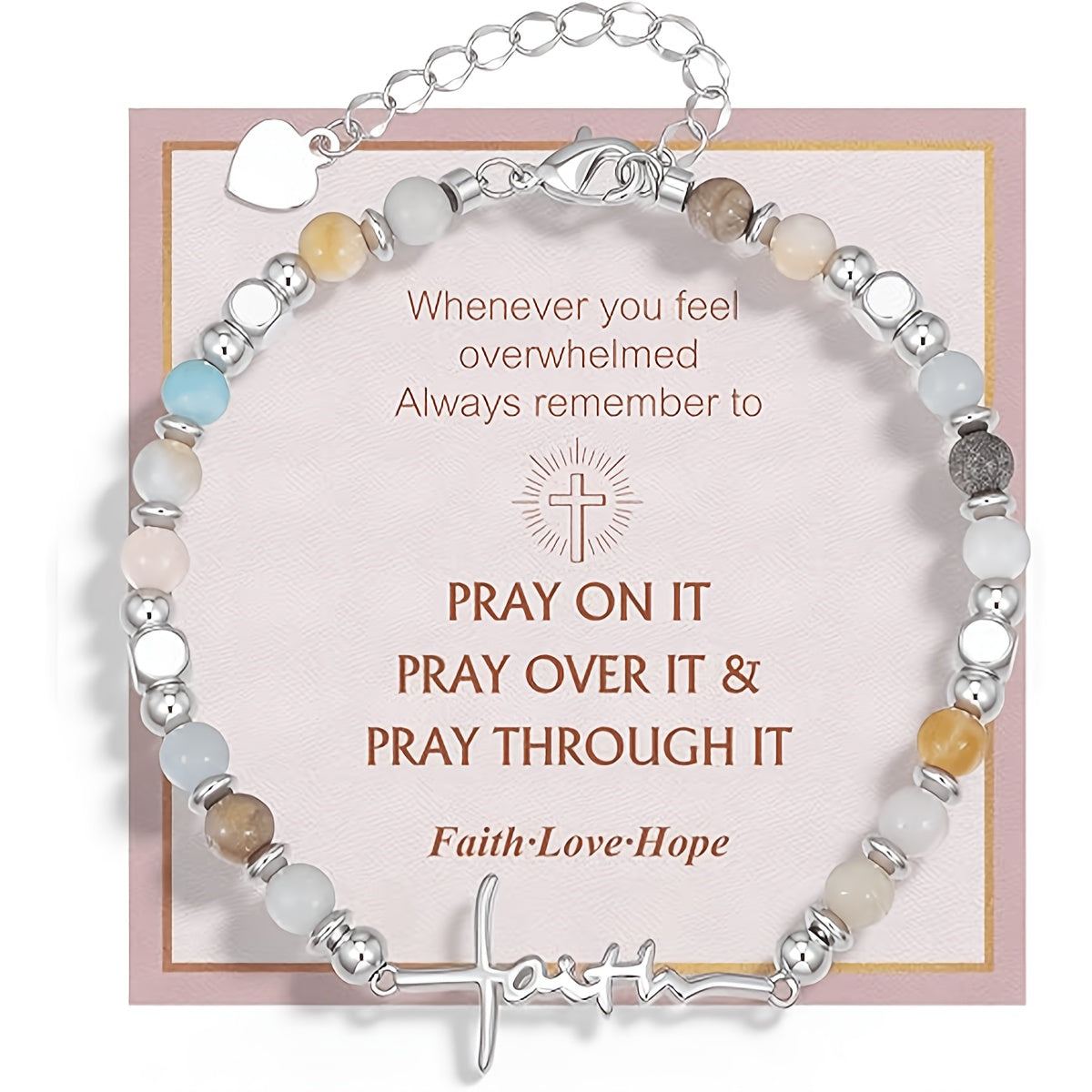 Faith Script Bead Bracelet