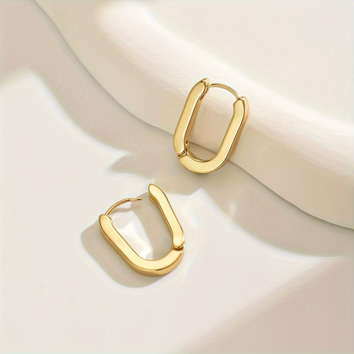 Rectangular Huggie Hoop Earrings
