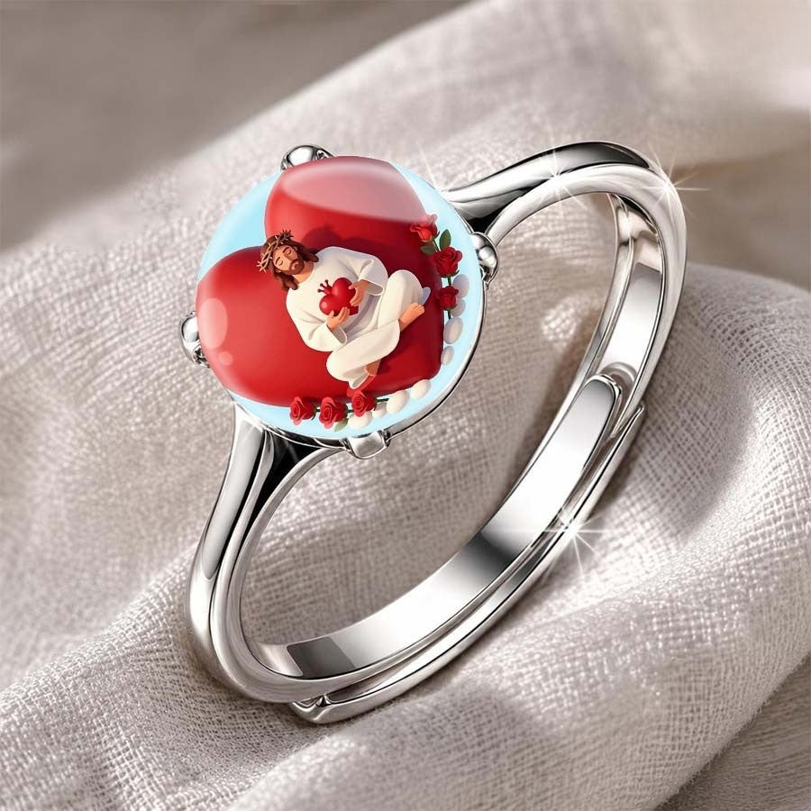 Jesus Heart Dome Ring