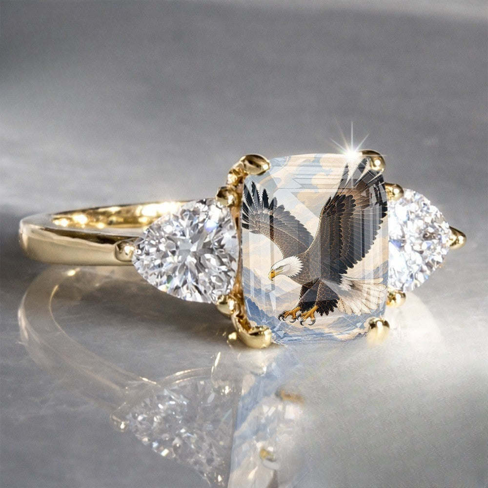 Soaring Eagle Three-Stone Ring