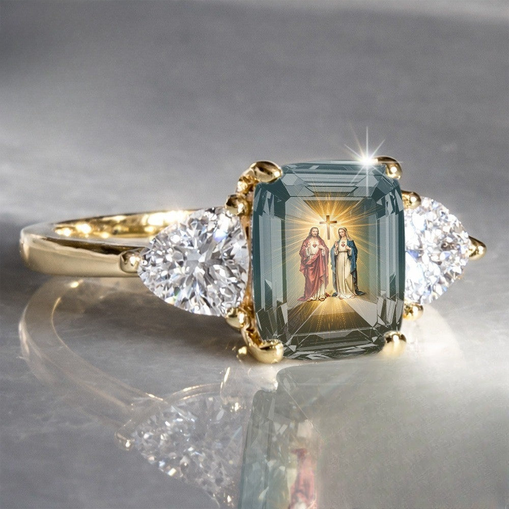 Sacred Figures Rectangular Ring