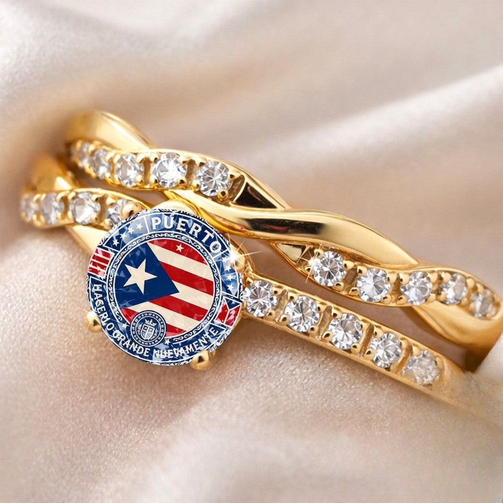 Puerto Rico Flag Twisted Ring