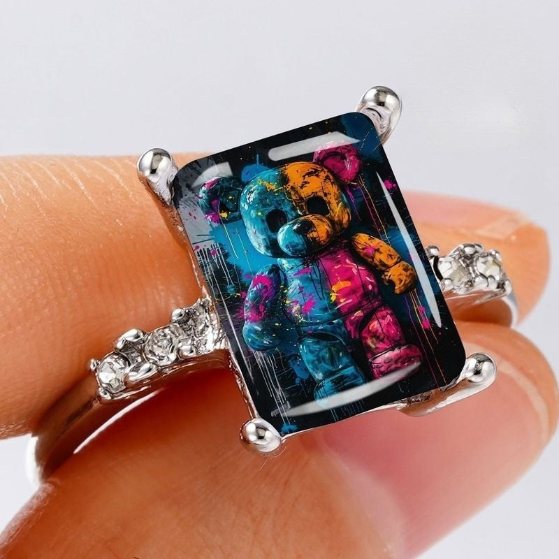 Colorful Bear Art Ring