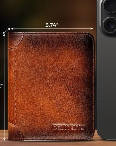Brown Leather Trifold Wallet