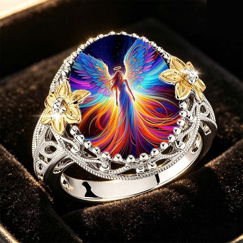 Colorful Angel Statement Ring