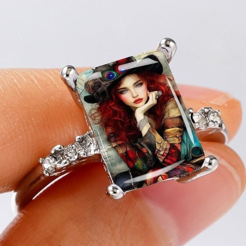 Red Hair Portrait Ring