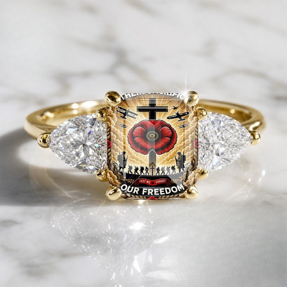 Memorial Poppy & Cross Ring