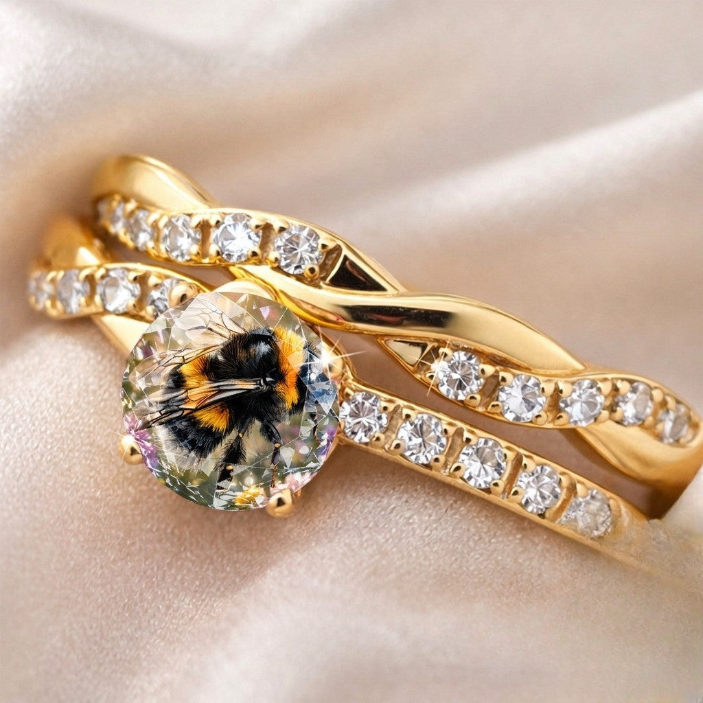 Bumblebee Crystal Twist Ring