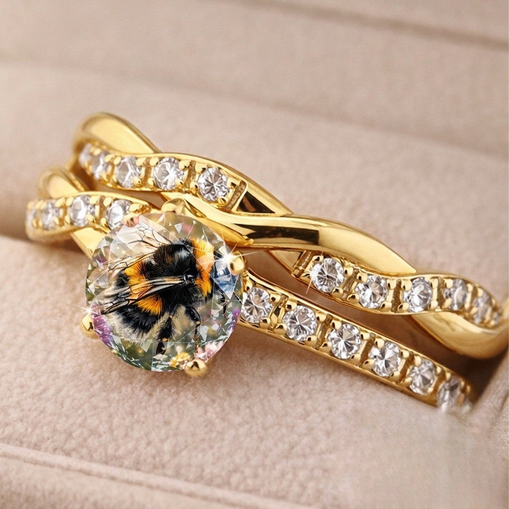 Bumblebee Crystal Twist Ring