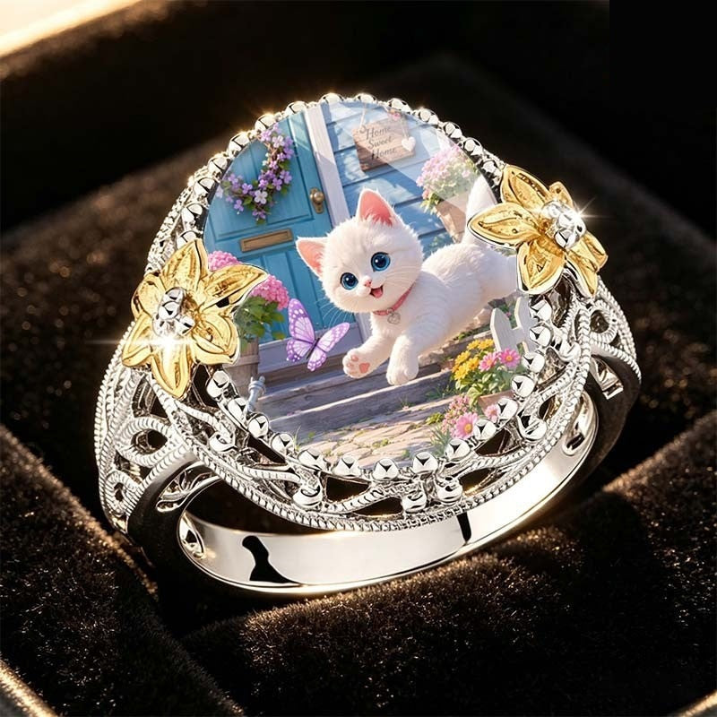 Kitten Garden Scene Ring