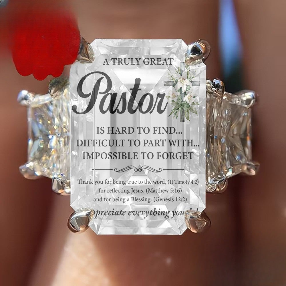 Pastor Scripture Square Ring