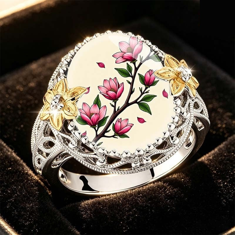 Magnolia Blossom Statement Ring
