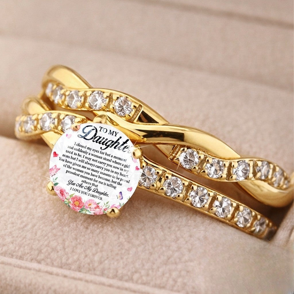 Braided Crystal Cuff Ring