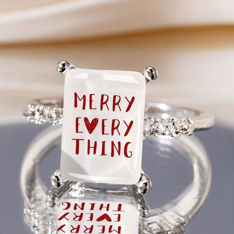 Merry Everything Rectangle Ring