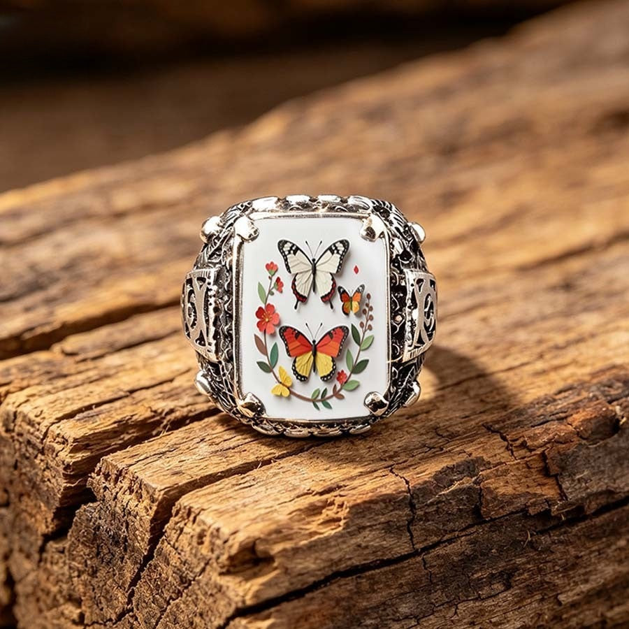 Butterfly Garden Square Ring