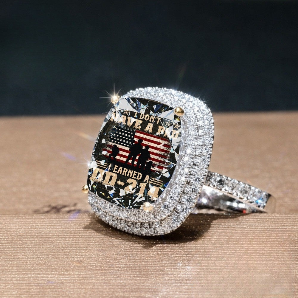 Pave Square Statement Ring