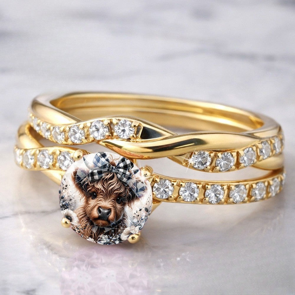 Bow Puppy Statement Ring
