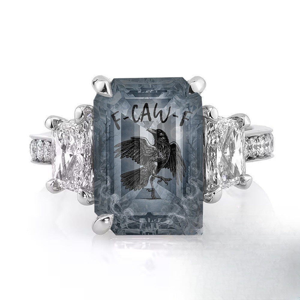 Crow Square Statement Ring