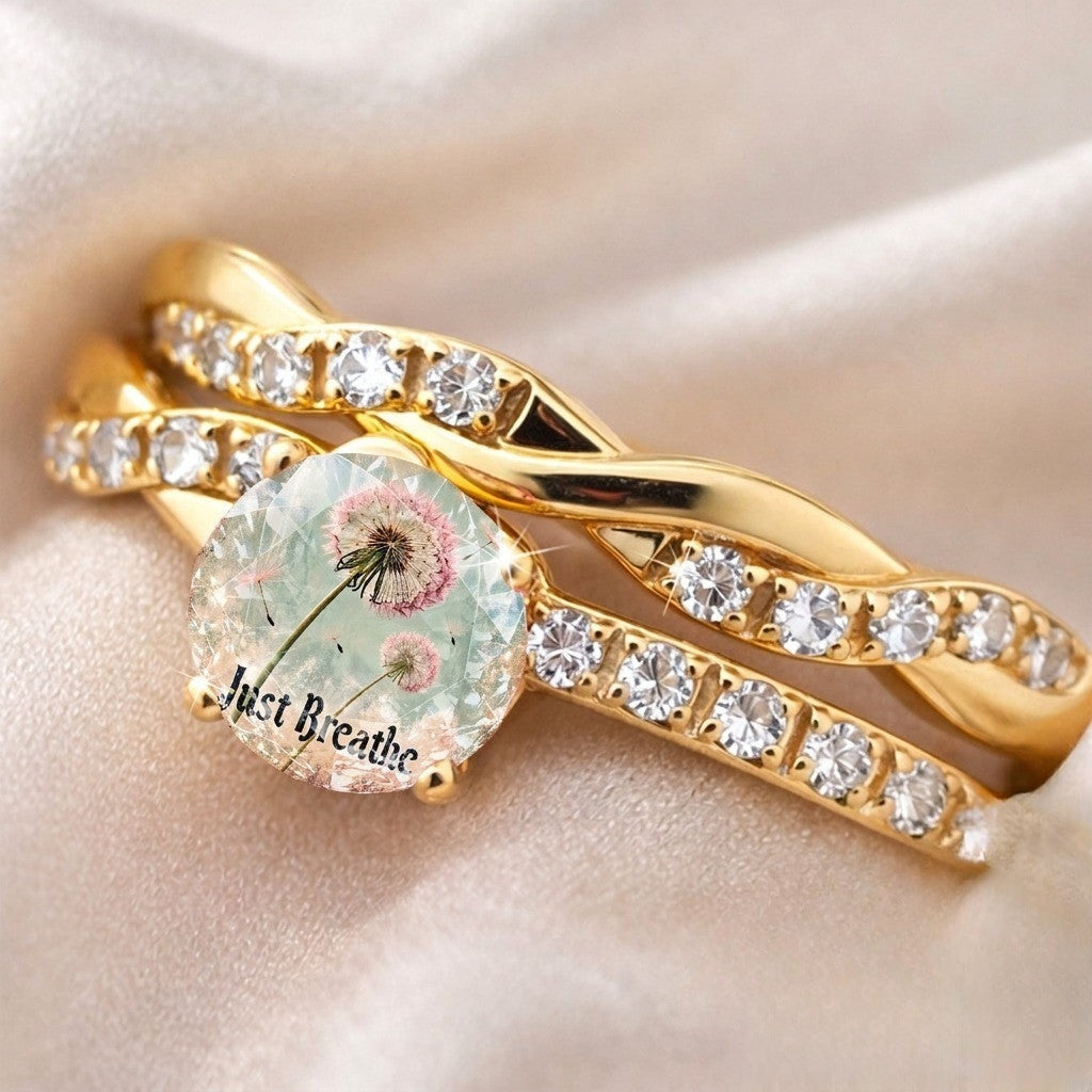 Just Breathe Dandelion Twisted Ring