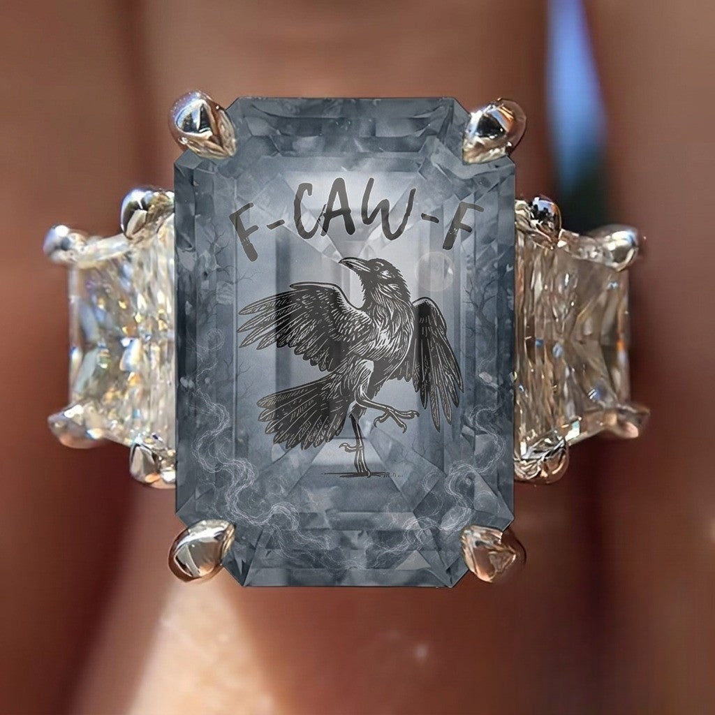 Crow Square Statement Ring