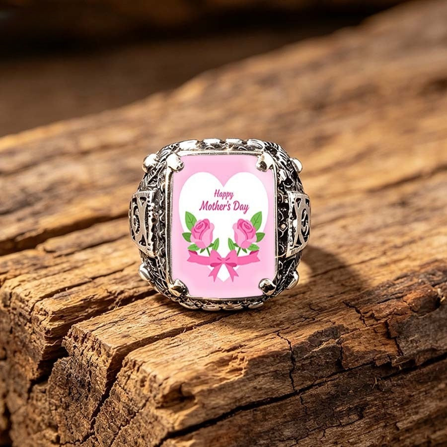 Pink Rose Heart Ring