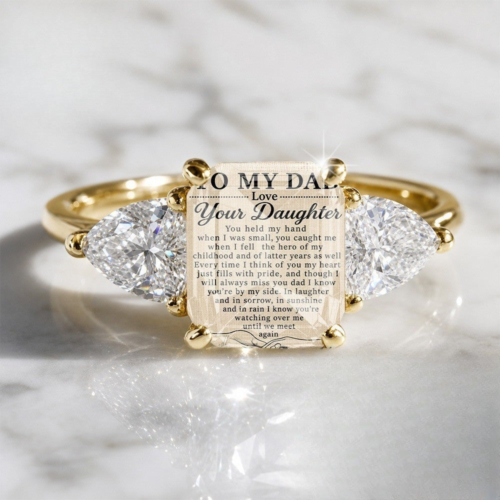 Daughter Message Three-Stone Ring