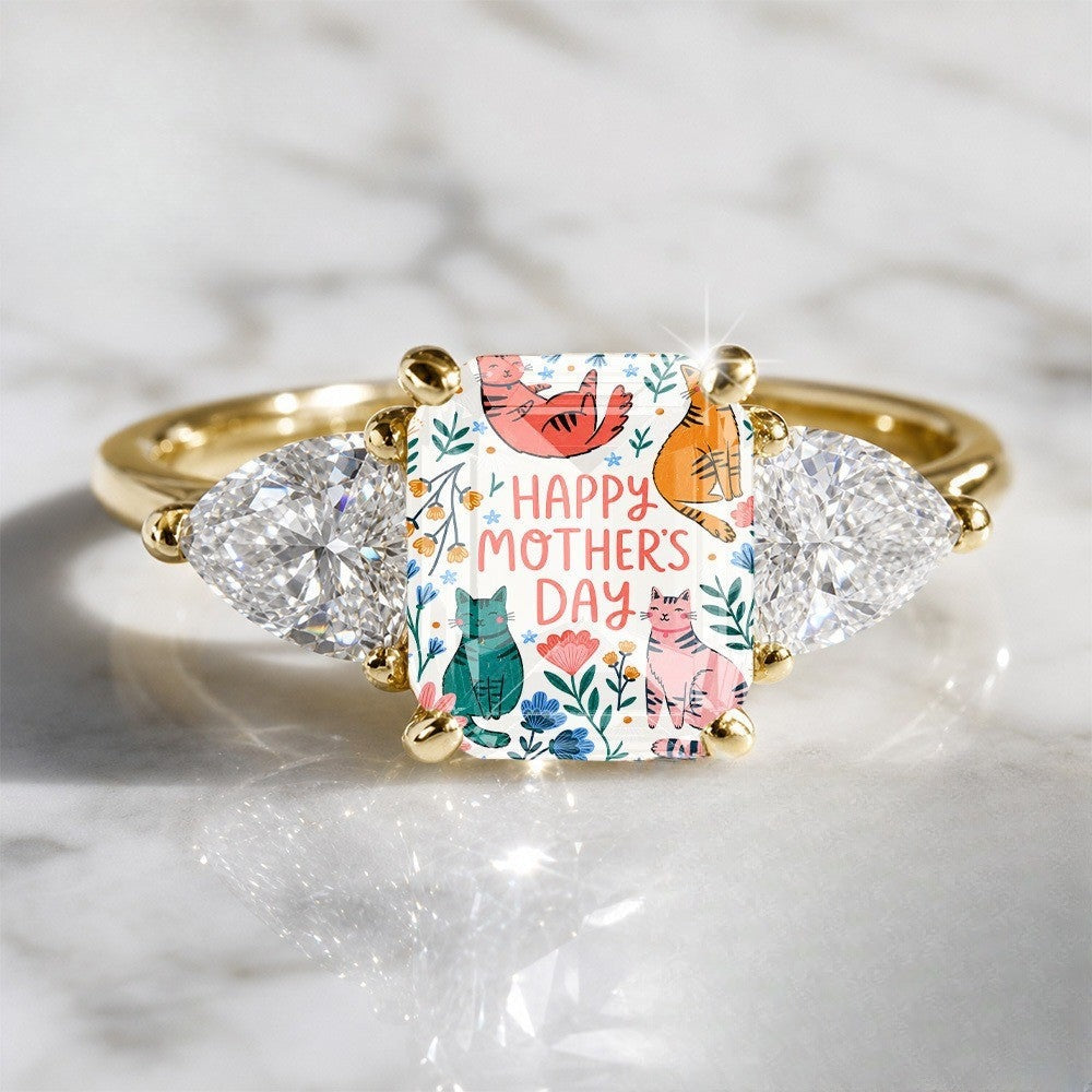 Mother's Day Cat Panel Ring