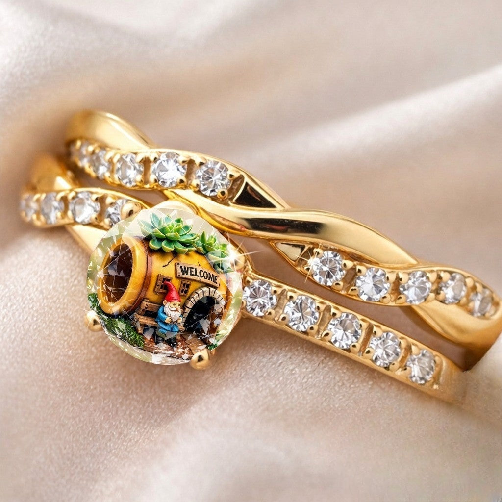 Garden Gnome Cabochon Ring