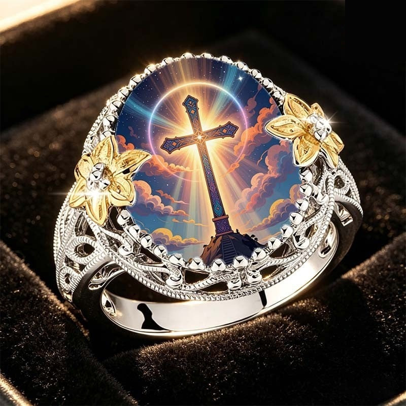 Celestial Cross Statement Ring