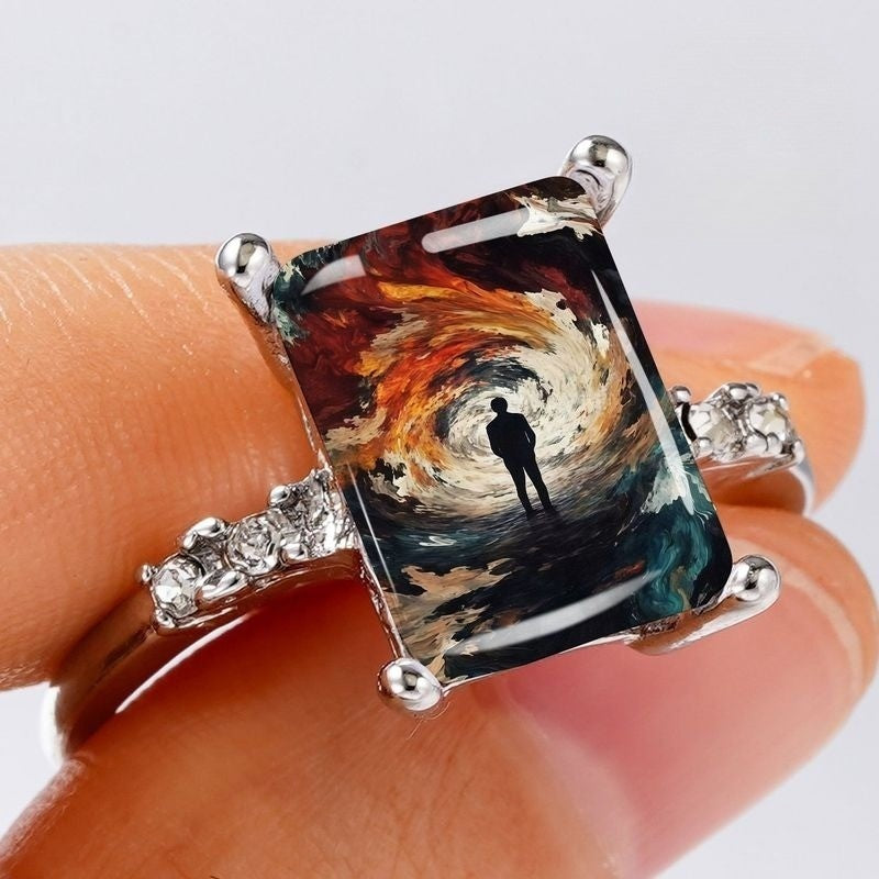 Abstract Art Rectangular Ring