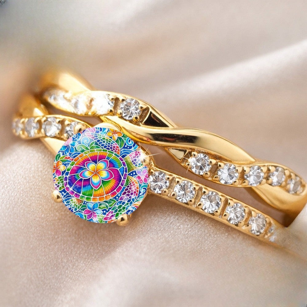Colorful Mandala Twisted Ring