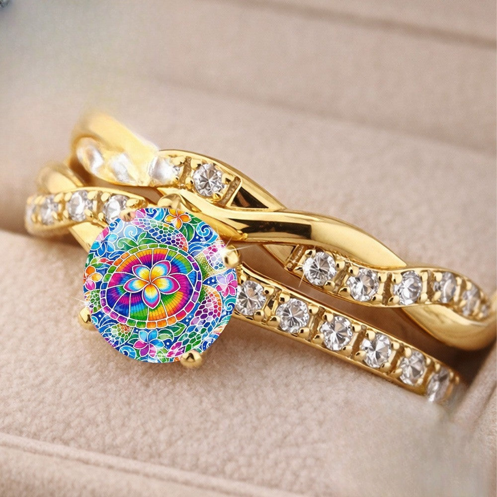 Colorful Mandala Twisted Ring