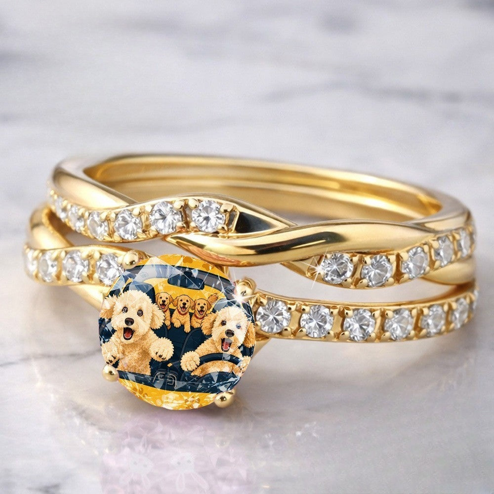 Puppy Cabochon Twisted Ring