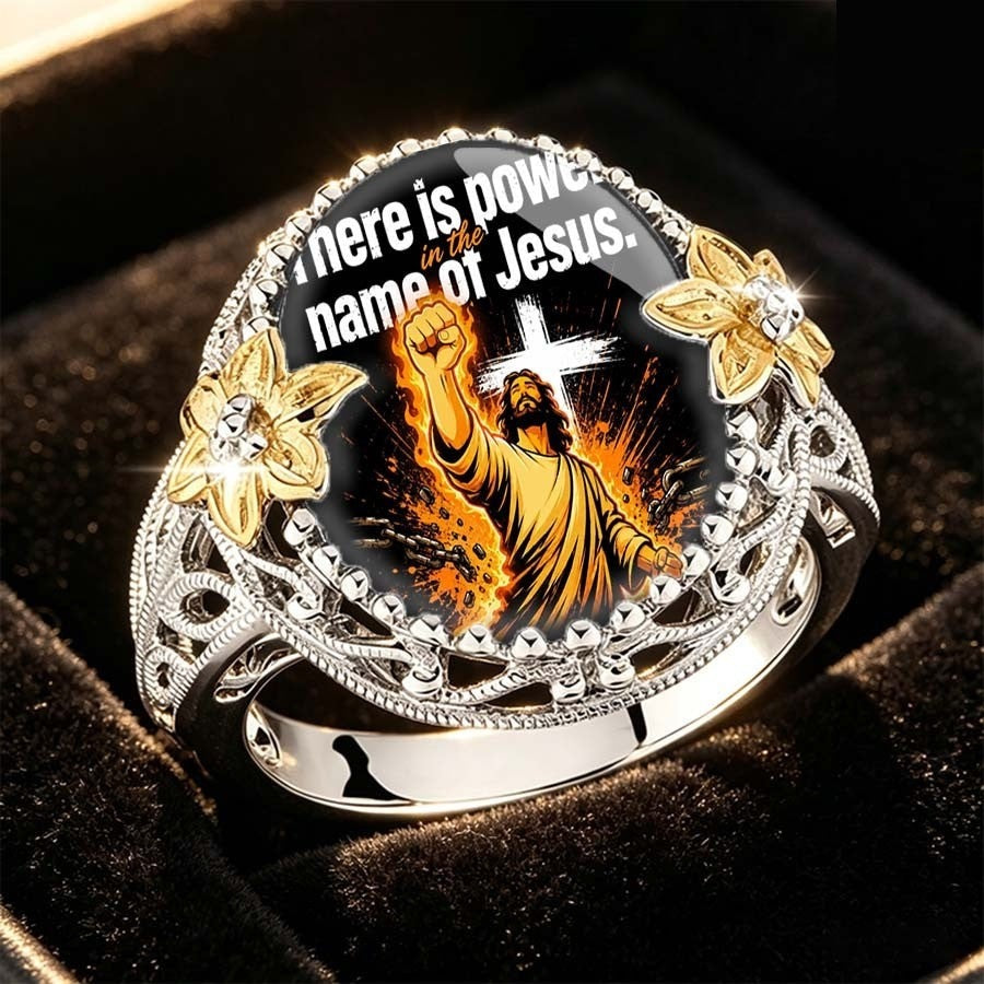 Floral Faith Dome Statement Ring