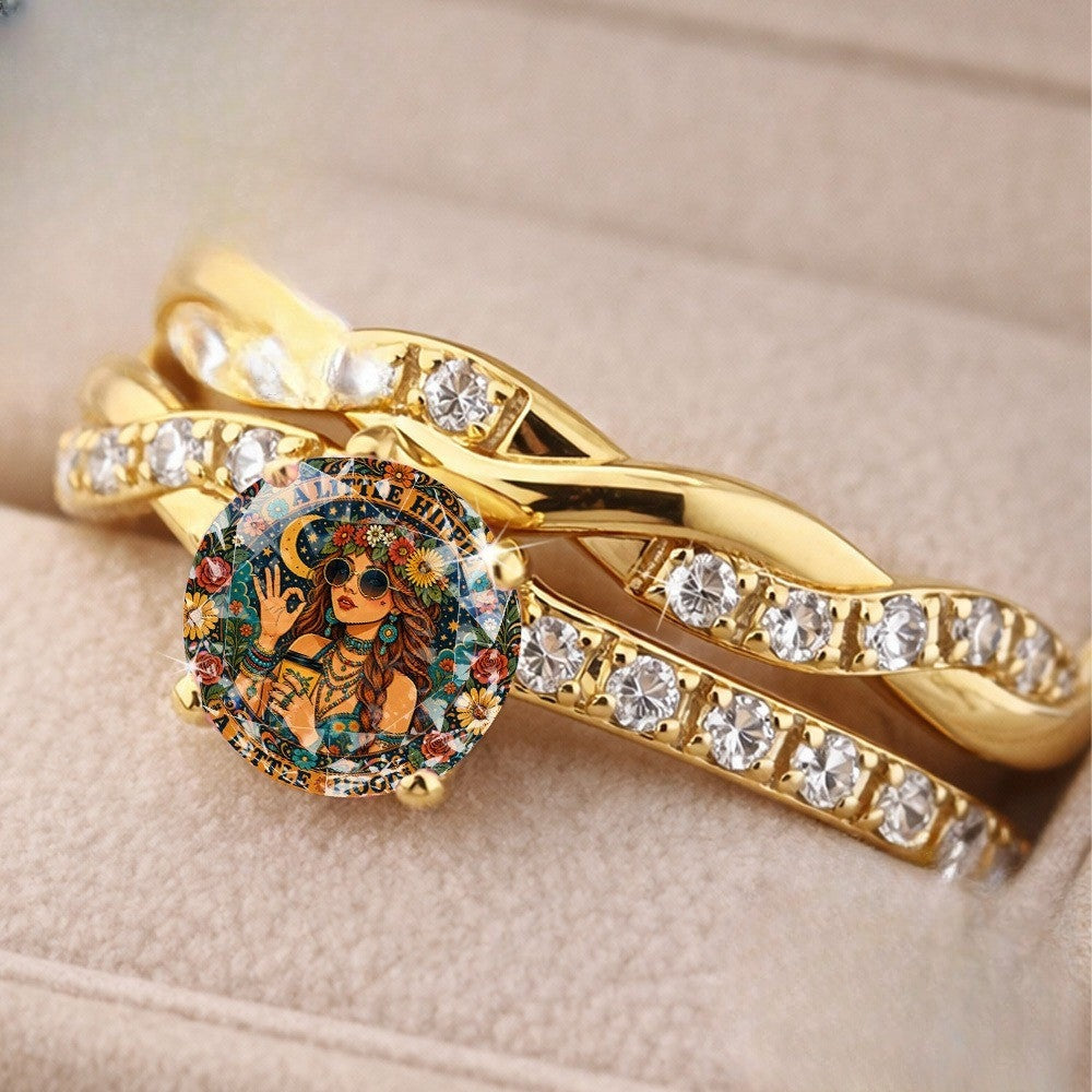 Floral Portrait Twisted Ring