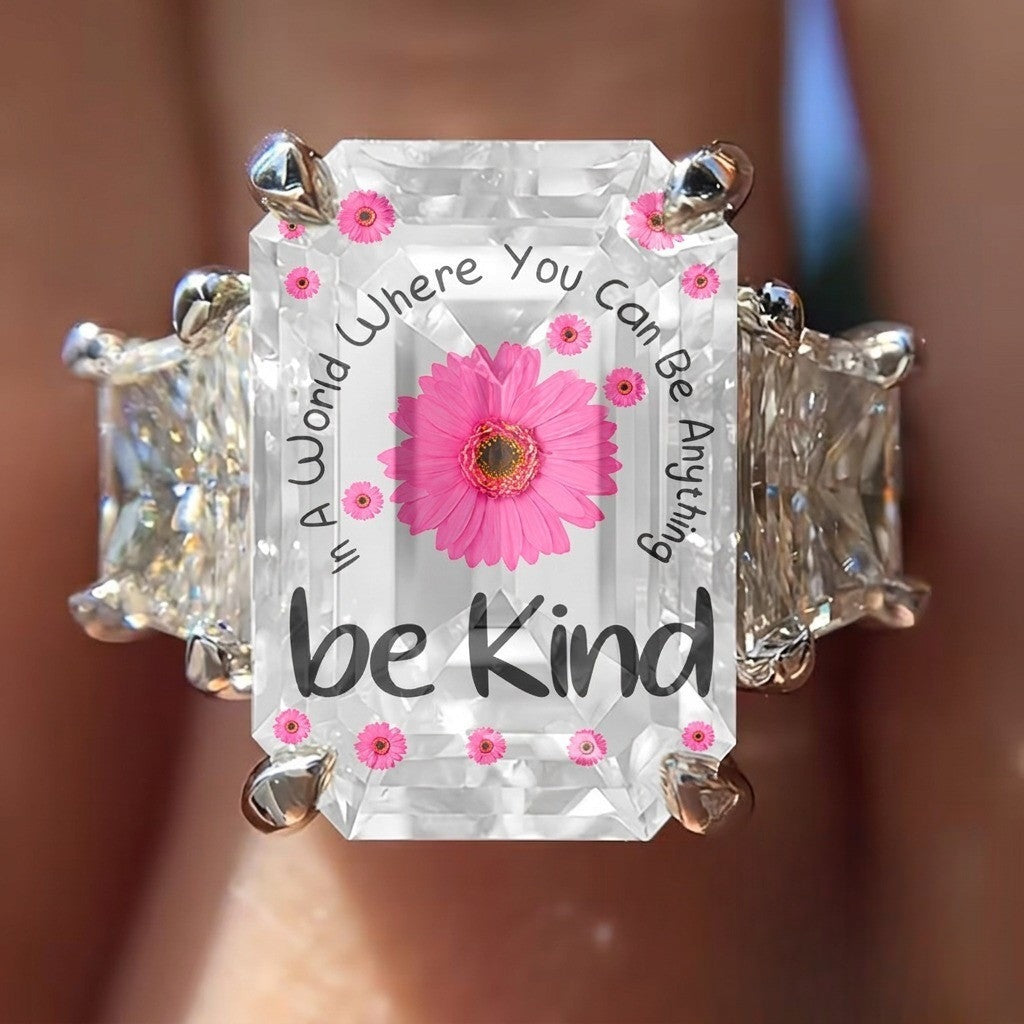 Be Kind Floral Square Ring