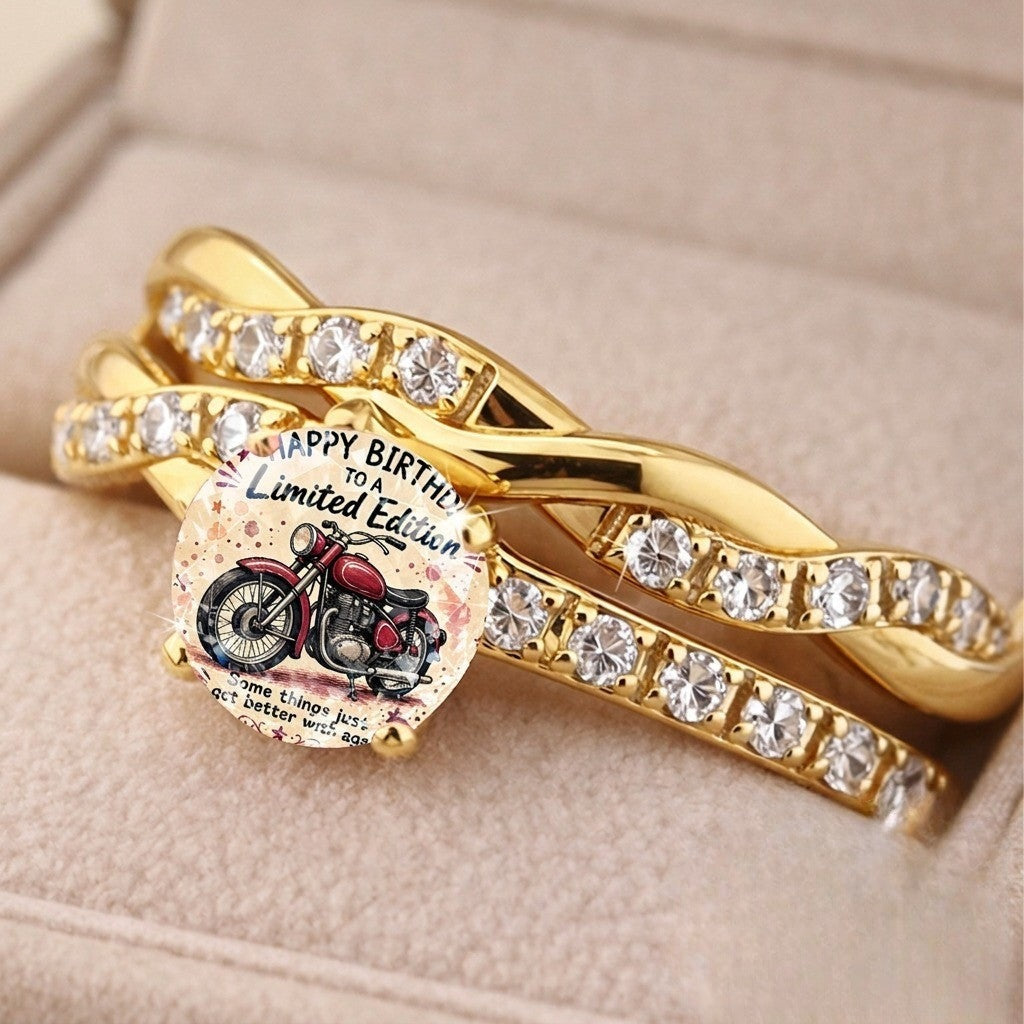 Twisted Crystal Motorcycle Ring