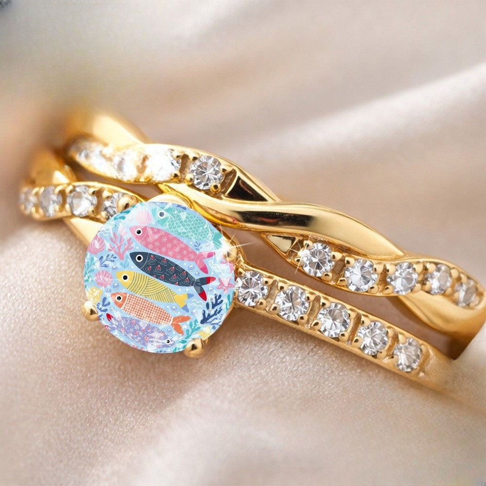 Colorful Fish Twist Ring