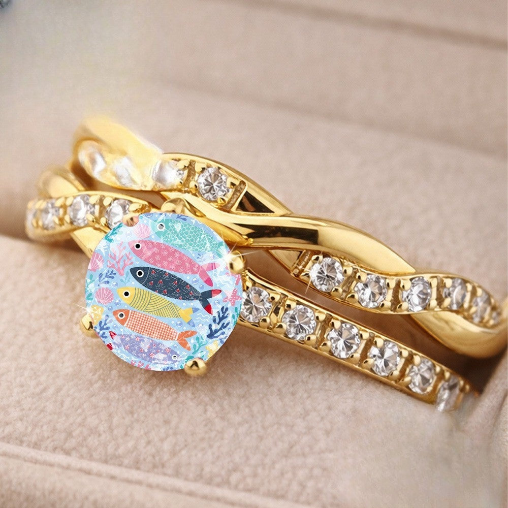 Colorful Fish Twist Ring