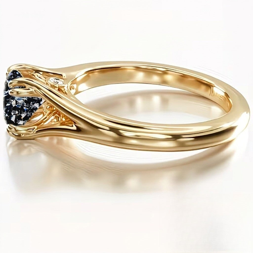 Love Quote Black Stone Ring
