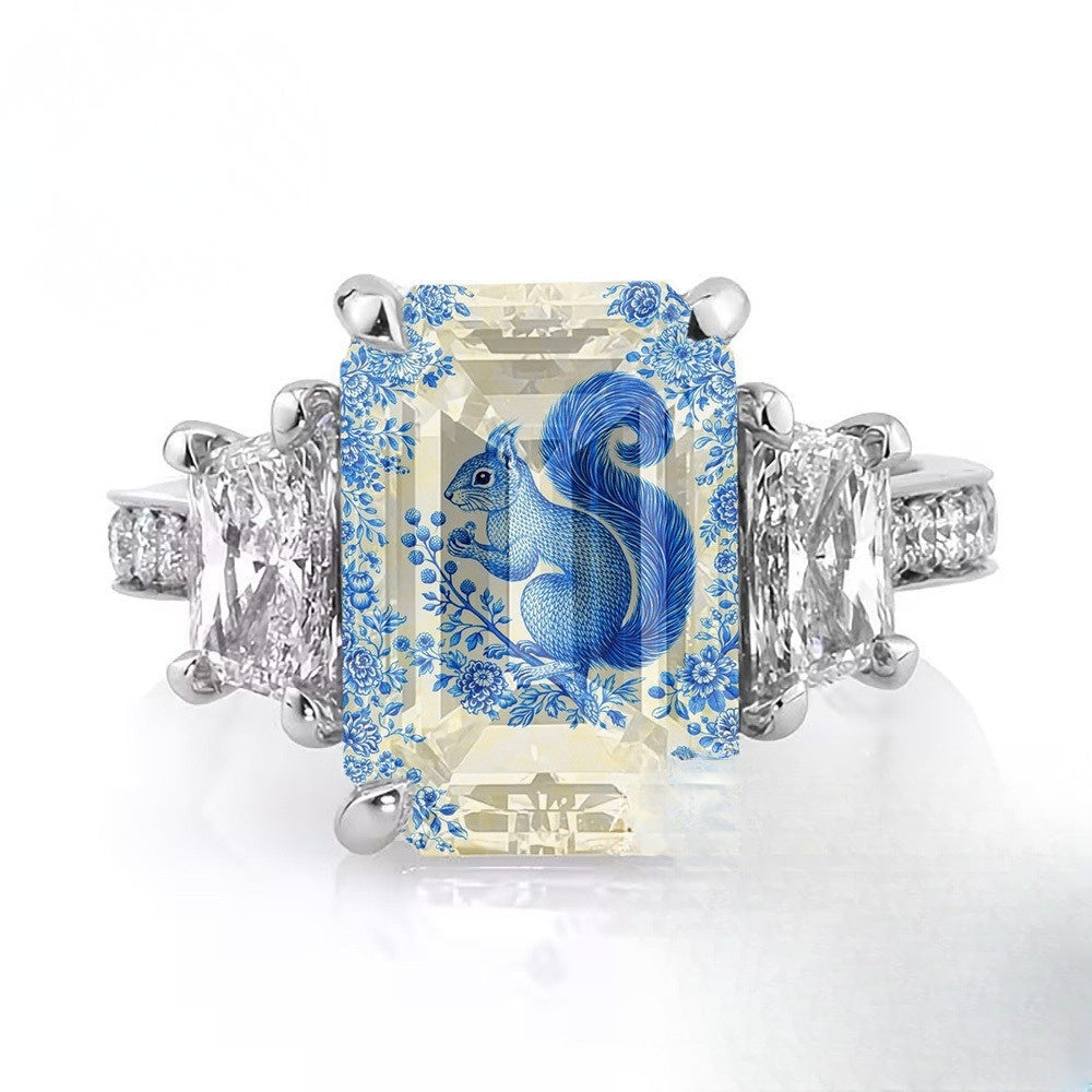 Blue Squirrel Square Ring
