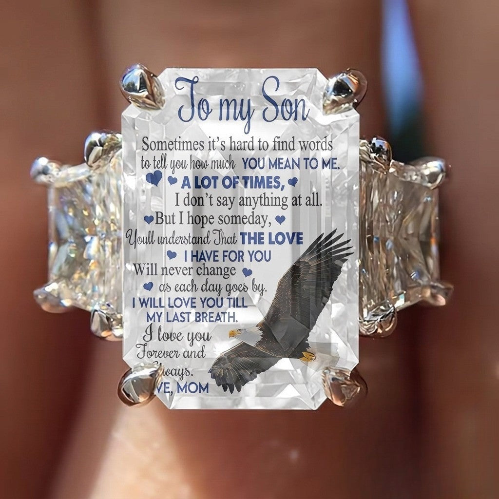 Eagle Poem Square Ring