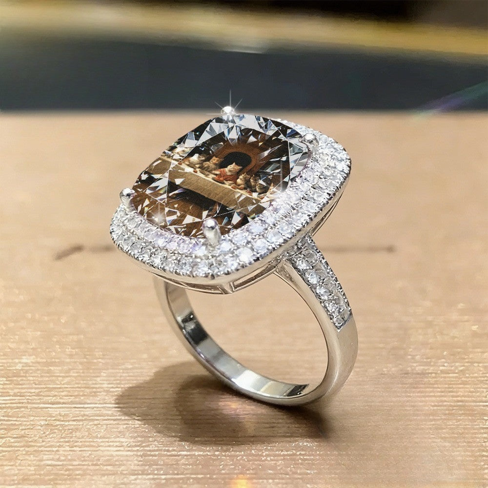 Cat's Last Supper Statement Ring