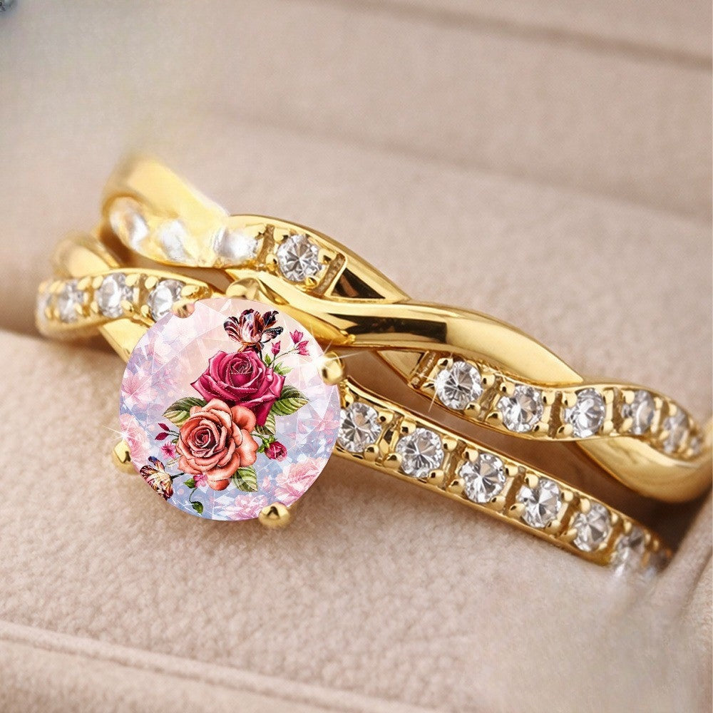 Rose Floral Twisted Ring