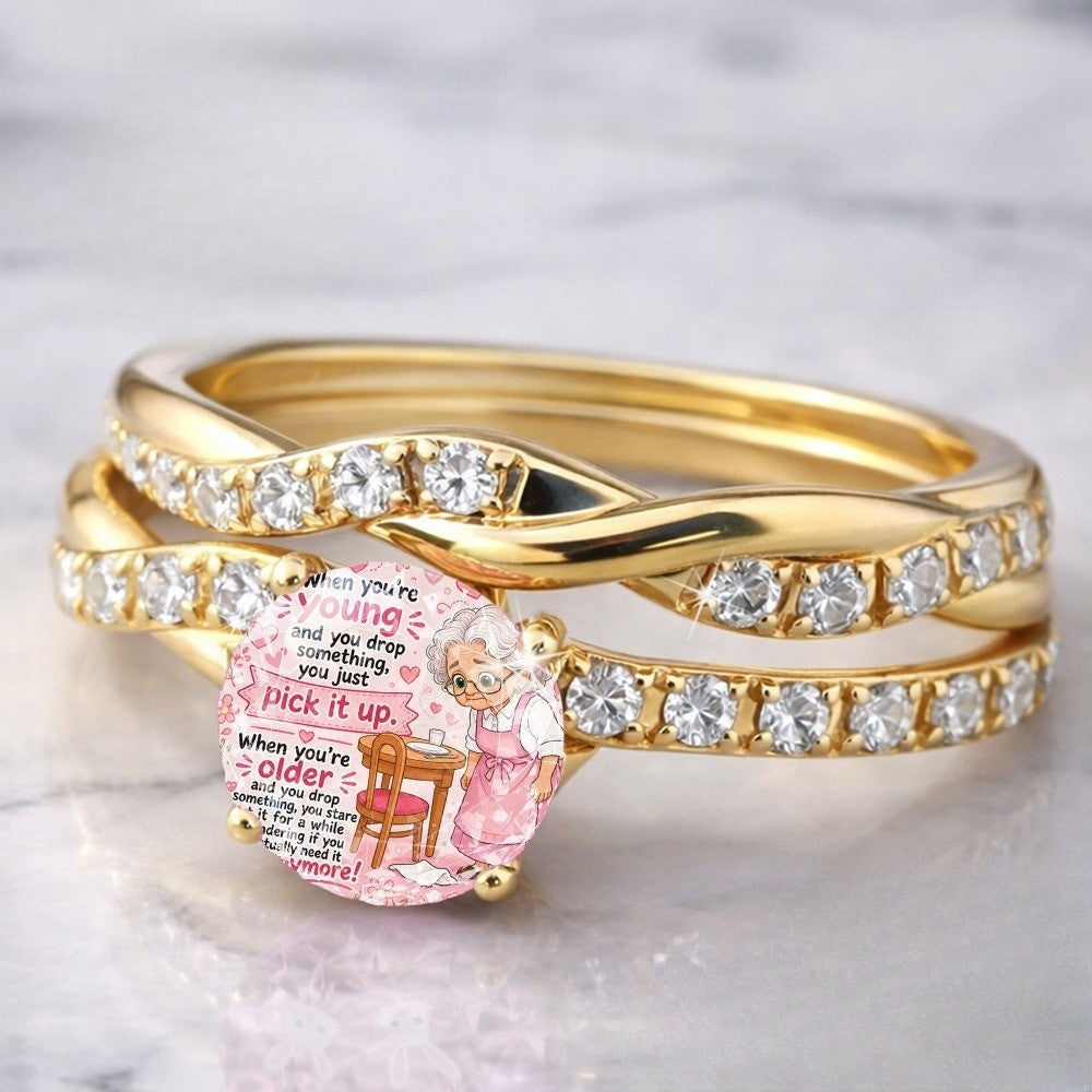 Twisted Crystal Charm Ring