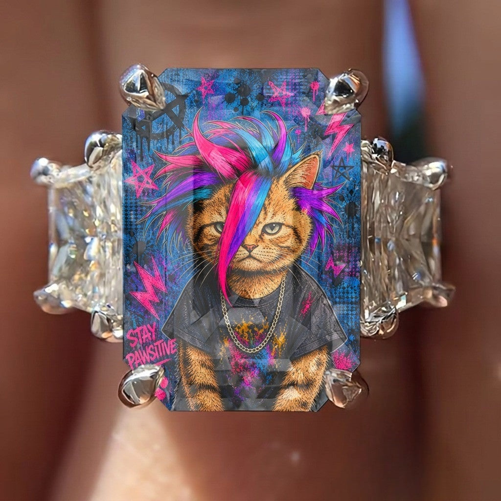 Punk Cat Square Ring
