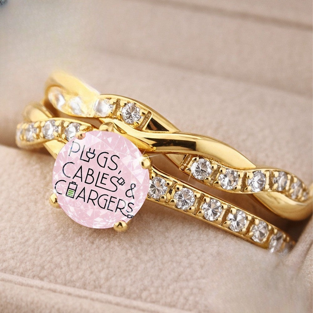 Pink Crystal Plugs Cables & Chargers Ring