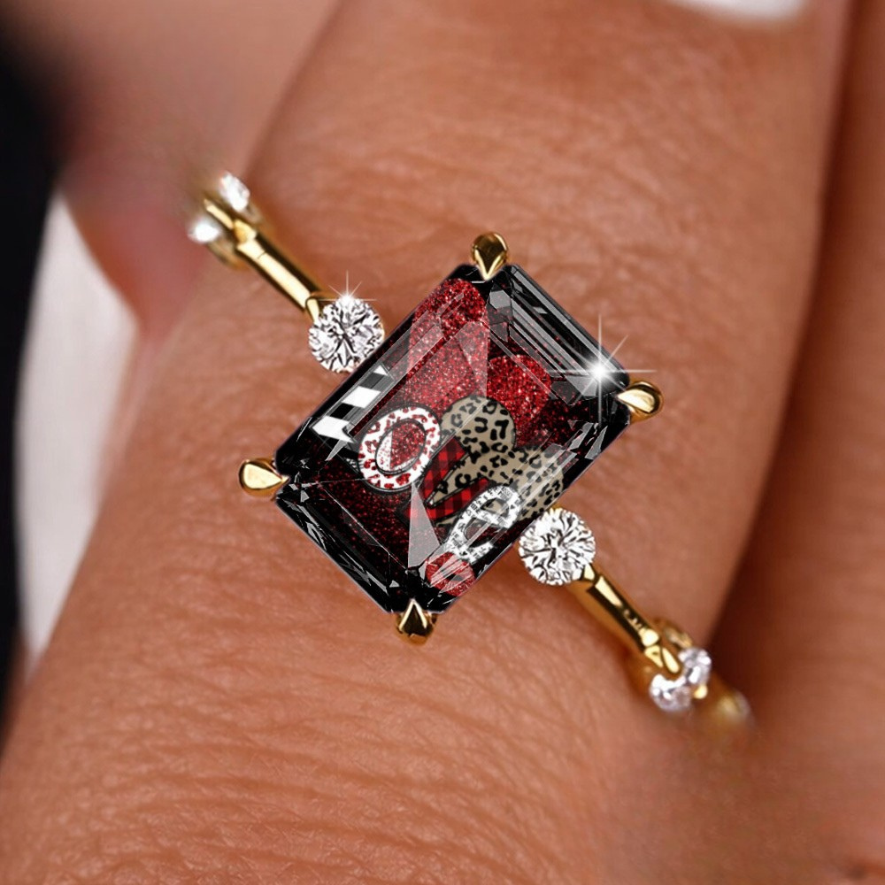 Love Text Sparkle Ring