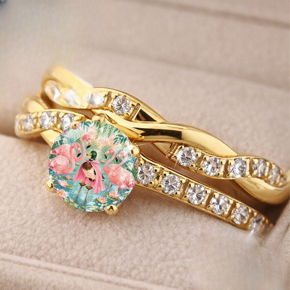 Flamingo Twist Ring