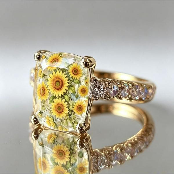 Sunflower Square Ring